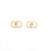 Christian Dior CD Logo Gold Earrings Costume Jewellery